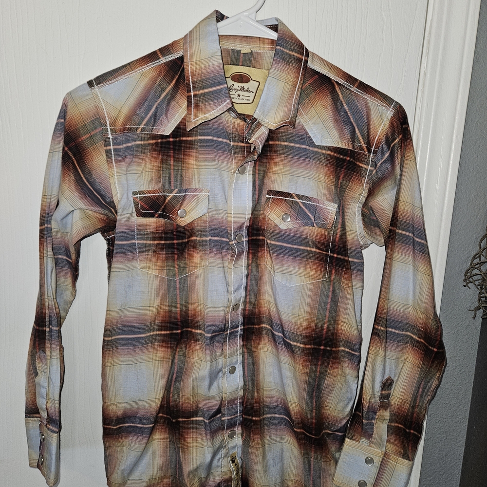 Larry Mahan Kids Multicolor Plaid Button Down Shirt